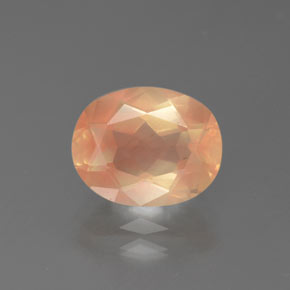 Andésine labradorite orange naturelle coupe ovale, 2,72 ct, transparent