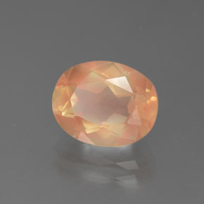Andésine labradorite orange naturelle coupe ovale, 2,72 ct, transparent