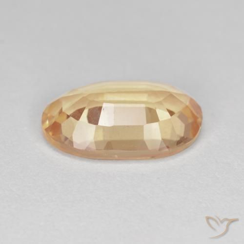 Labradorite andésine Orange cantaloup naturelle ovale, 2.23 ct, Transparent