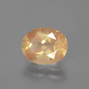 Labradorite andésine Champagne naturelle Coupe ovale, 2.70 ct, Transparent