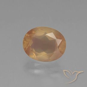 Labradorite andésine Orange-doré naturelle ovale, 2.97 ct, Transparent