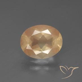 2.61ct Naturel Doré pêche léger Labradorite andésine, ovale, Transparent