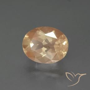 Labradorite andésine Orange-doré naturelle ovale, 2.73 ct, Transparent