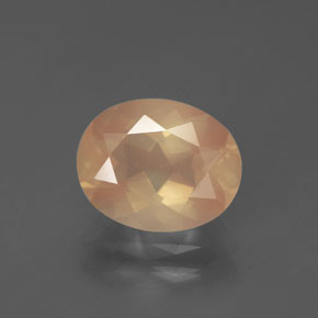 Andésine labradorite orange naturelle coupe ovale, 2,61 ct, transparent