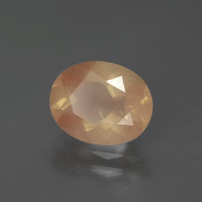 Andésine labradorite orange naturelle coupe ovale, 2,61 ct, transparent