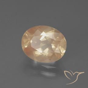 Labradorite andésine Orange pêche léger naturelle ovale, 2.59 ct, Transparent