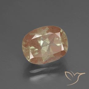 Labradorite andésine Pêche moyen naturelle Coussin, 2.65 ct, Transparent / Translucide