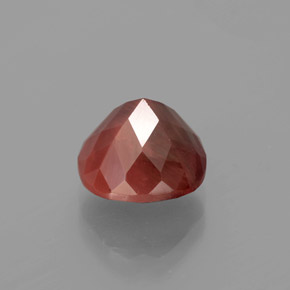 Andésine labradorite rouge naturelle coupe coussin, 3,12 ct, translucide