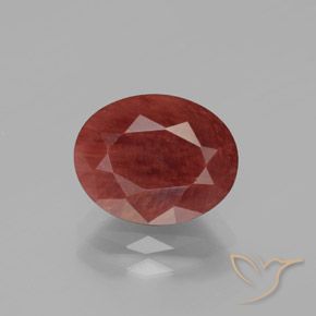 Andésine labradorite rouge naturelle coupe ovale, 2,62 ct, translucide