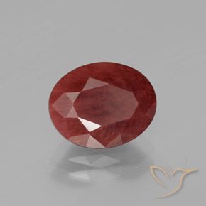 Andésine labradorite rouge naturelle coupe ovale, 2,62 ct, translucide