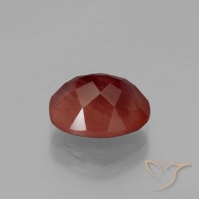 Labradorite andésine Rouge-orange naturelle ovale, 2.88 ct, Translucide