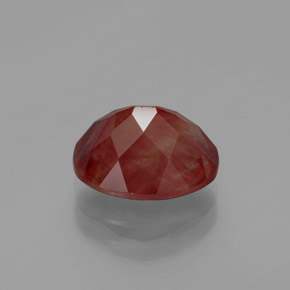 Andésine labradorite rouge naturelle coupe ovale, 2,88 ct, translucide