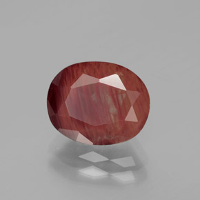 Labradorite andésine Rouge foncé naturelle Coupe ovale, 2.73 ct, Translucide