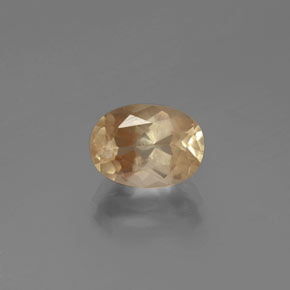 Andésine labradorite doré naturelle coupe ovale, 2,10 ct, transparent