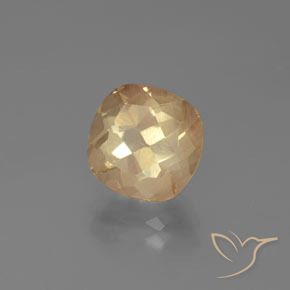 Labradorite andésine Doré pêche léger naturelle Coussin, 3.40 ct, Transparent