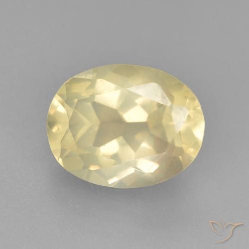 Labradorite andésine Jaune clair naturelle ovale, 3.27 ct, Transparent