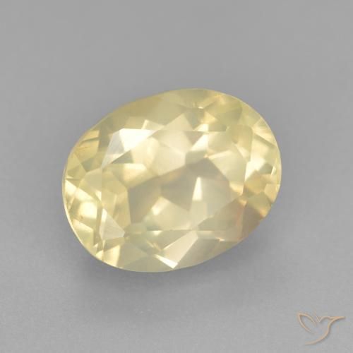 Labradorite andésine Jaune clair naturelle ovale, 3.27 ct, Transparent