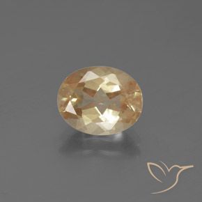 Andésine labradorite doré naturelle coupe ovale, 2,21 ct, transparent