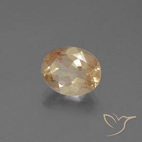 Andésine labradorite doré naturelle coupe ovale, 2,21 ct, transparent