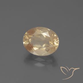Labradorite andésine Doré pêche léger naturelle ovale, 2.83 ct, Transparent