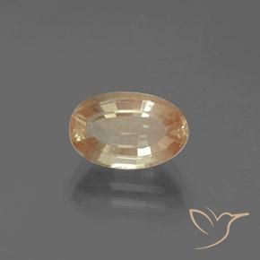 Labradorite andésine Doré-pêche naturelle ovale, 2.71 ct, Transparent