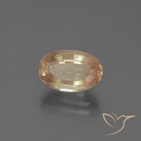 Labradorite andésine Doré-pêche naturelle ovale, 2.71 ct, Transparent