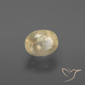 Labradorite andésine Jaune clair naturelle ovale, 2.01 ct, Transparent