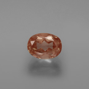 Andésine labradorite orange naturelle coupe ovale, 1,59 ct, transparent