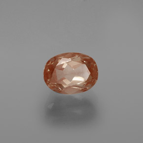 Andésine labradorite orange naturelle coupe ovale, 1,59 ct, transparent
