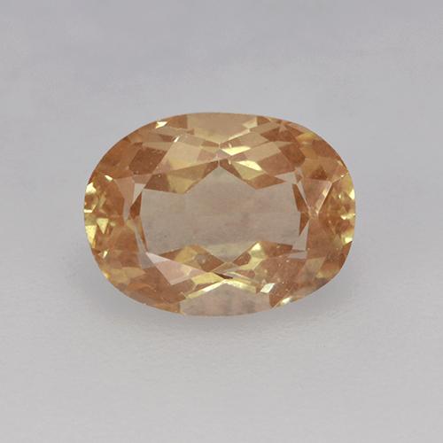 Andésine labradorite jaune naturelle coupe ovale, 1,40 ct, transparent