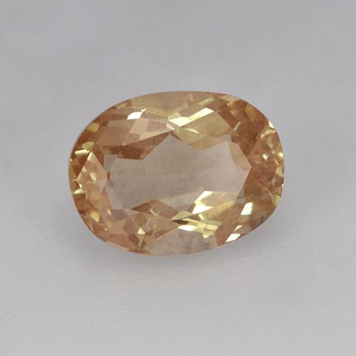 Andésine labradorite jaune naturelle coupe ovale, 1,40 ct, transparent