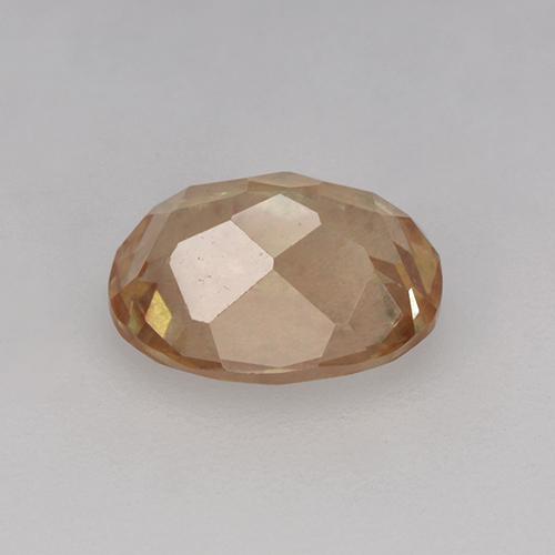 Andésine labradorite jaune naturelle coupe ovale, 1,40 ct, transparent
