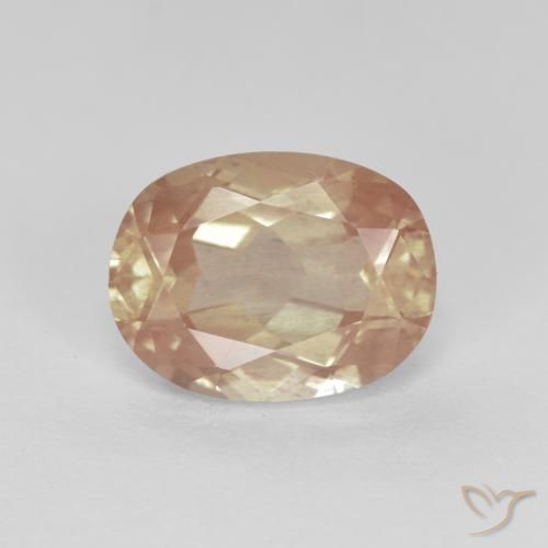 Andésine labradorite doré naturelle coupe ovale, 1,94 ct, transparent