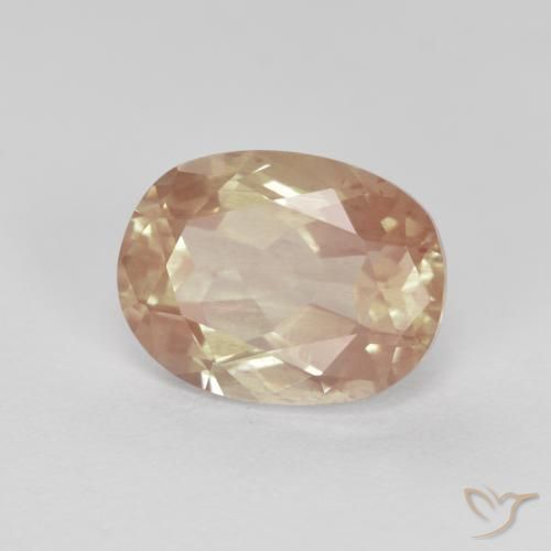 Andésine labradorite doré naturelle coupe ovale, 1,94 ct, transparent