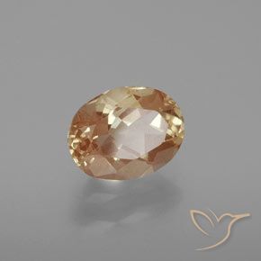 Andésine labradorite doré naturelle coupe ovale, 1,90 ct, transparent