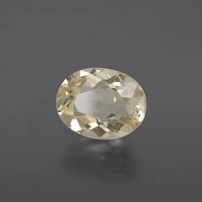 Andésine labradorite jaune naturelle coupe ovale, 1,87 ct, transparent