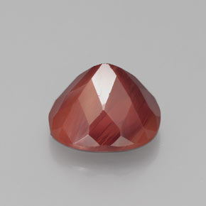 Andésine labradorite rouge naturelle coupe coussin, 2,46 ct, translucide