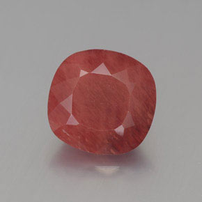 Andésine labradorite rouge naturelle coupe coussin, 2,38 ct, translucide