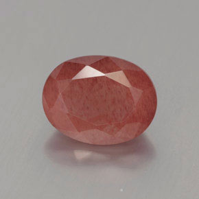 Andésine labradorite rouge naturelle coupe ovale, 2,23 ct, translucide