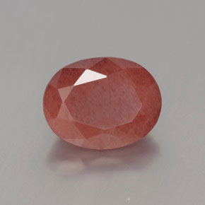 Andésine labradorite rouge naturelle coupe ovale, 2,23 ct, translucide