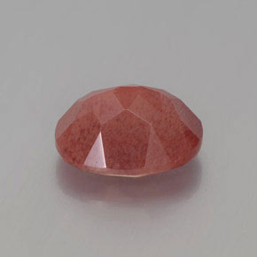 Andésine labradorite rouge naturelle coupe ovale, 2,23 ct, translucide