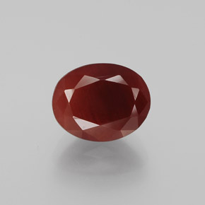 Andésine labradorite rouge naturelle coupe ovale, 2,12 ct, translucide