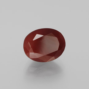 Andésine labradorite rouge naturelle coupe ovale, 2,12 ct, translucide