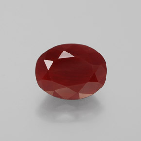 Andésine labradorite rouge naturelle coupe ovale, 2,10 ct, translucide