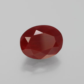 Andésine labradorite rouge naturelle coupe ovale, 2,10 ct, translucide