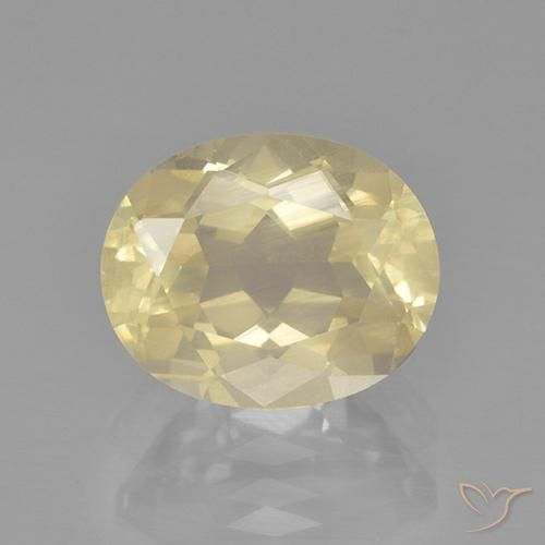 3.86ct Naturel Jaune clair Labradorite andésine, ovale, Transparent