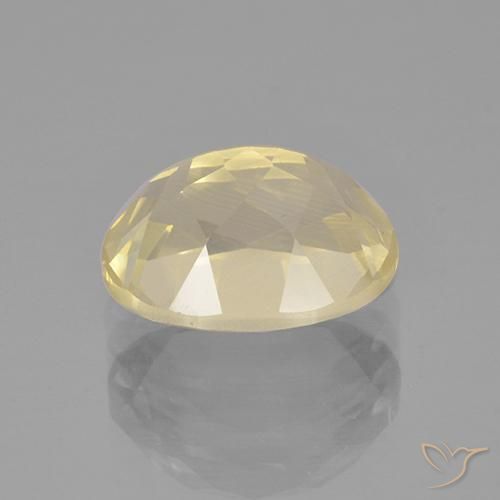 Labradorite andésine Jaune clair naturelle ovale, 3.86 ct, Transparent
