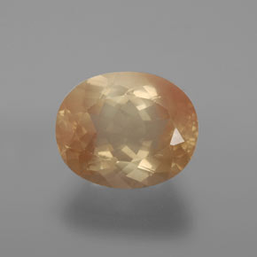 Labradorite andésine Miel Orange naturelle Coupe ovale, 4.39 ct, Transparent