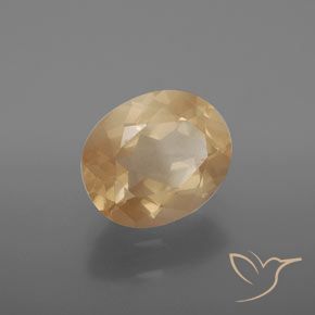 Labradorite andésine Doré pêche léger naturelle ovale, 3.52 ct, Transparent