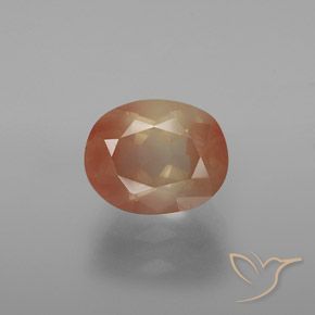 Labradorite andésine Doré-pêche naturelle ovale, 3.04 ct, Transparent
